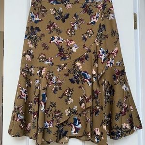 Ann Taylor Floral Print Flounce Skirt